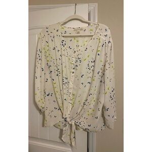 Emaline 3X Sheer Butterfly Blouse